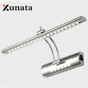 Светодиодная зеркальная передняя лампа 7 Вт 5 Вт SMD 5050 3014 ванная комната современная настенная лампа для ванной комнаты из нержавеющей стали белого и теплого белого света