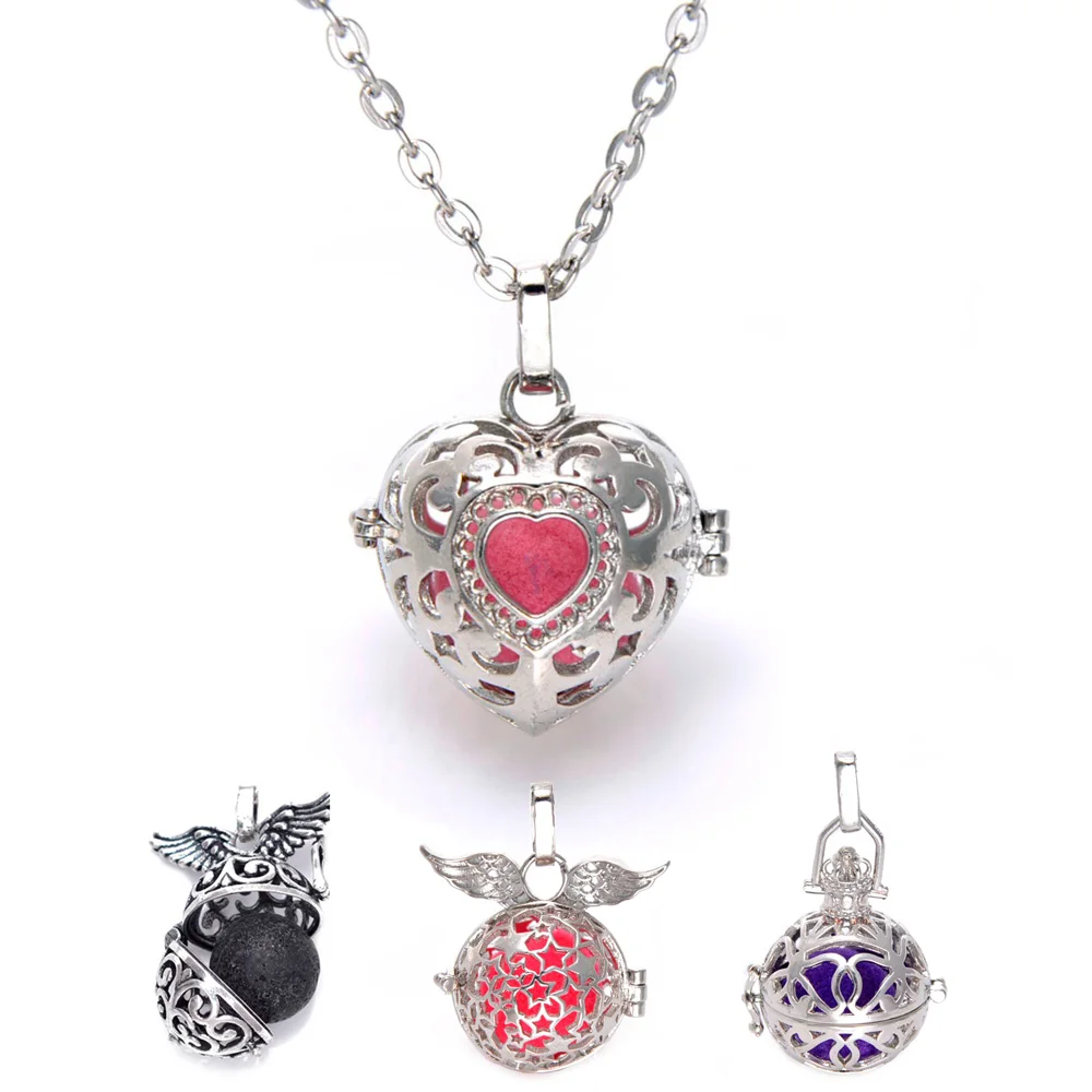 Полые клетка филигрань диффузор медальоны ожерелье для женщин ароматы