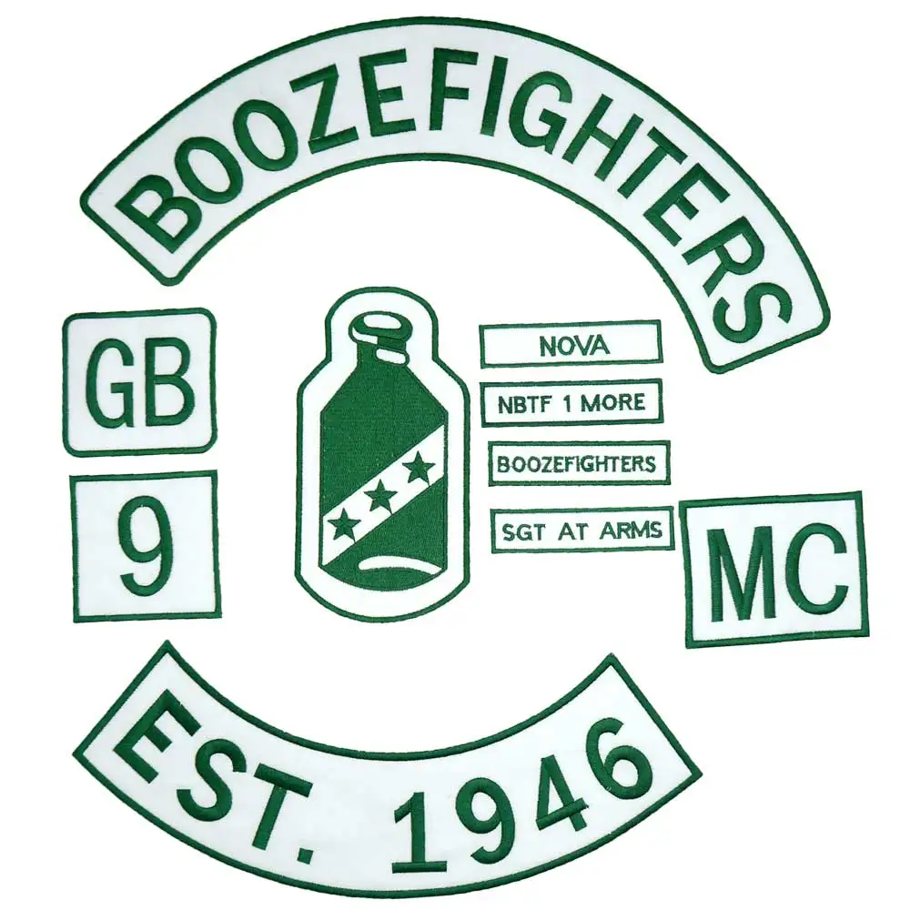 BOOZEFIGHTERS MC SGT на руки с вышивкой в стиле панк для байкеров нашивки одежды наклейки