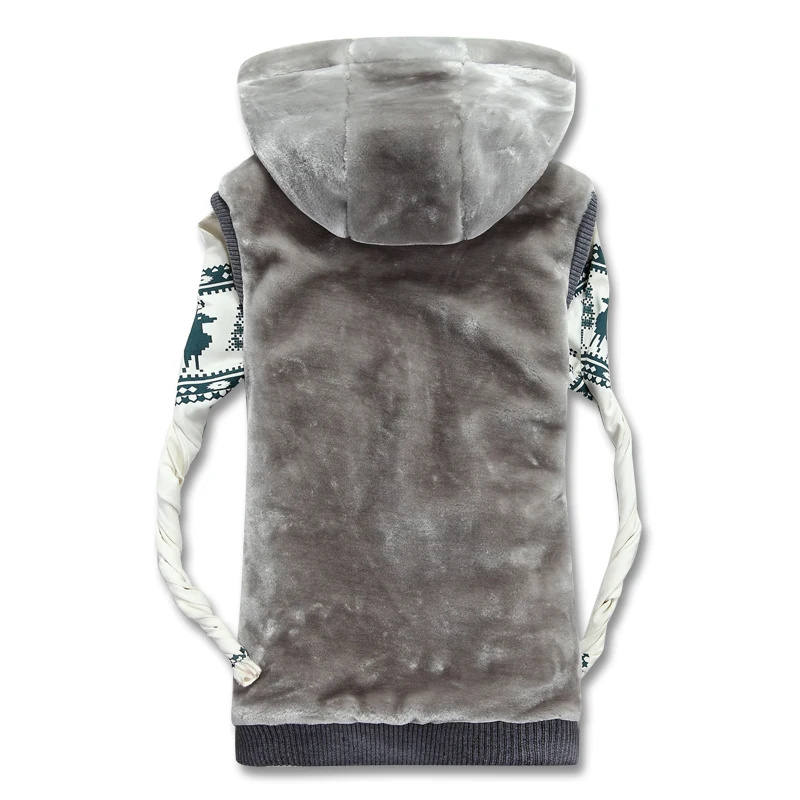 

2017 New Fashion Winter Faux Mink Fur Vest Men Sleeveless Waistcoat MaleThermal Casual Thick Warm Hooded Jacket Outerwear