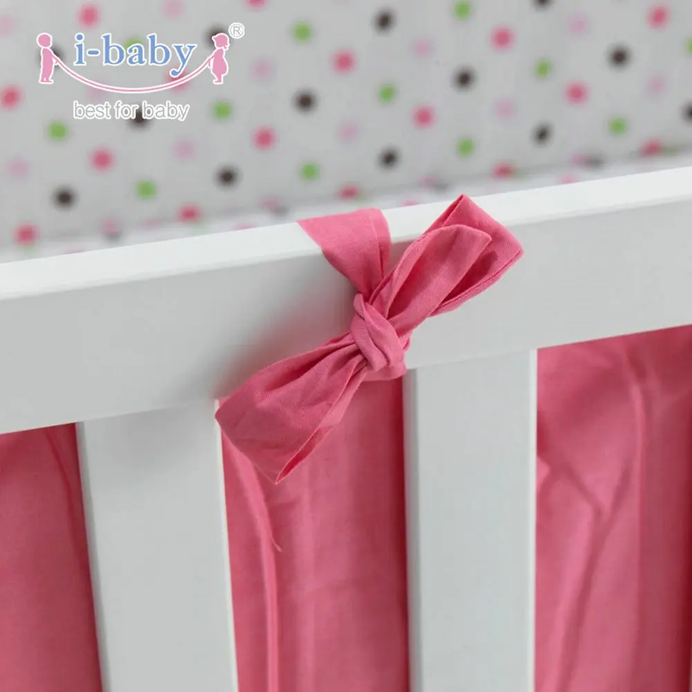 Комплект бамперов для детской кроватки i baby хлопковые бамперы в горошек