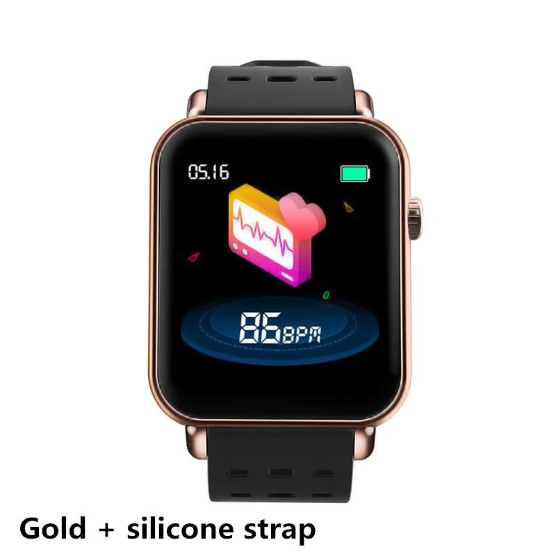 gold Silica gel Y6 pro, умный Браслет, фитнес-браслет, сердечный ритм, кровяное давление, информация о кислороде, напоминает, смарт-браслет, фитнес-трекер, PK B57 - Цвет: gold Silica gel
