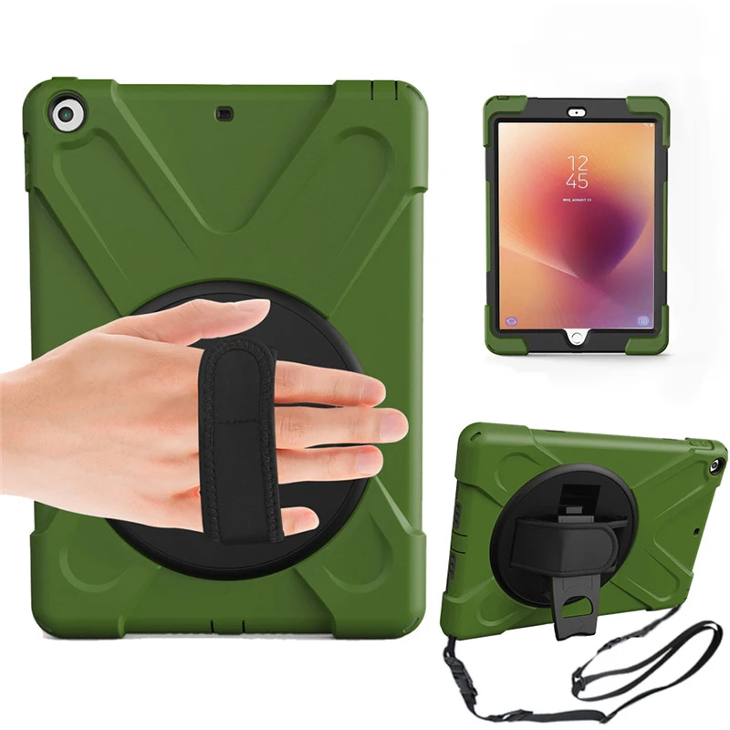 Для Apple iPad 9,7 дюймов чехол для планшета противоударный 360 с подставкой и плечевым ремнем Чехол для iPad 6-го 5-го поколения