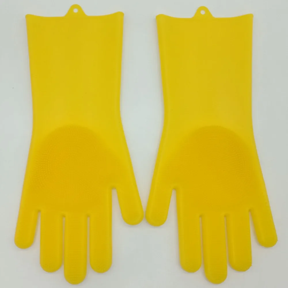 Хорошее качество (2 шт.) пара рыболовные резиновые силиконовые перчатки Желтые