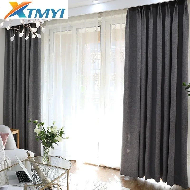 Современные льняные затемненные шторы для гостиной спальни оконные кухонные