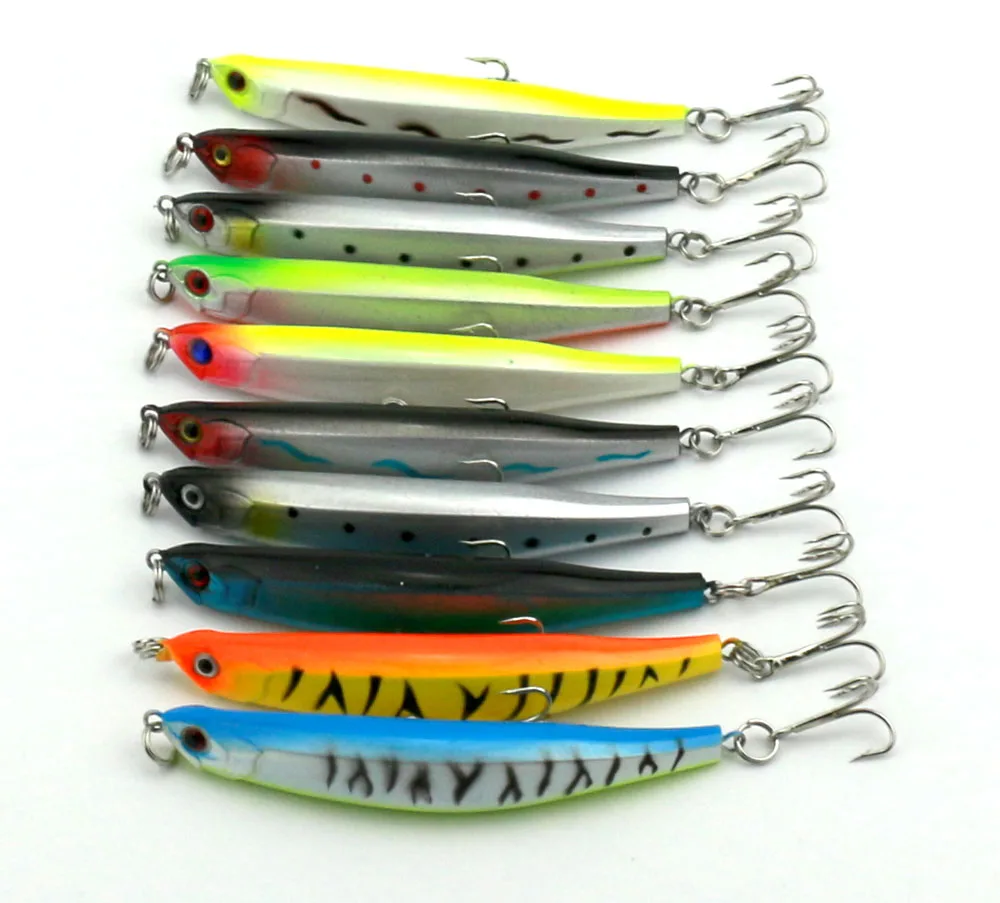 Big Sale 10pcs Bent Minnow Fishing Lure Hard Plastic Fake Swimbait With 3D Fish Eyes Artificial Tackle 9cm 8.2g | Спорт и