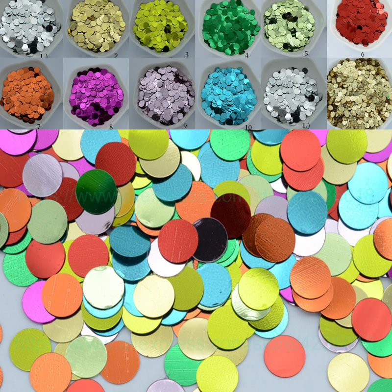 25g 6mm Flat Round Dot Shape PVC Loose Sequins For Crafts Paillettes Decoration Garment DIY Accessory wedding ornament confetti | Дом и сад