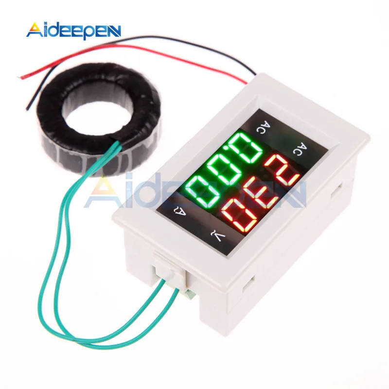 200A White 100A 200A AC 110 В 220 В светодиодный цифровой амперметр вольтметр напряжение измеритель тока красный зеленый дисплей с индуктивностью переменного тока 100-300 в 80-300 в - Цвет: 200A White