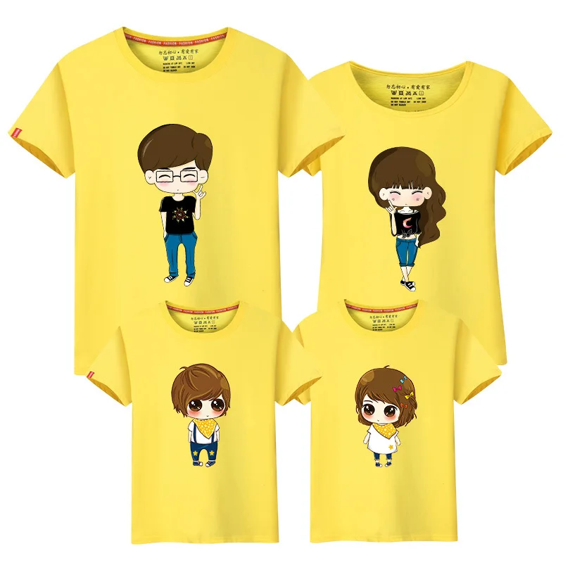 Родитель-ребенок Футболки прекрасный мультфильм алфавит любителей рубашки