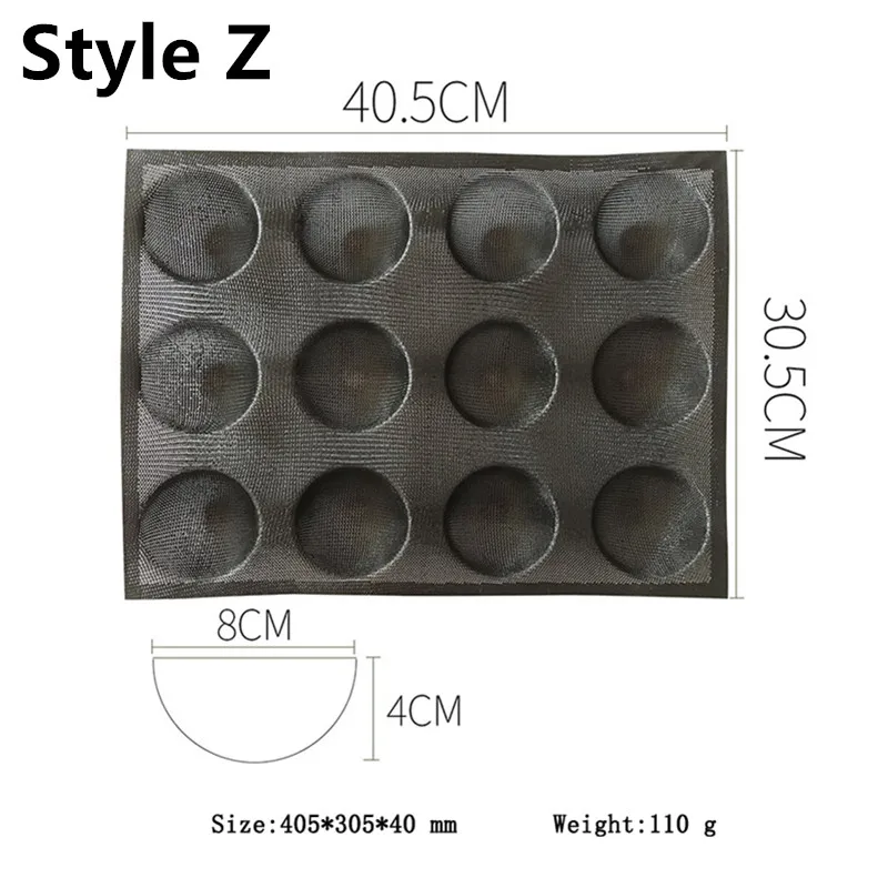 Style Z SHENHONG, различные формы, перфорированная форма для хлеба, силиконовая форма из стекловолокна, антипригарный Тарт, лоток для багета, буханка, форма для выпечки, перфорированная форма - Цвет: Style Z