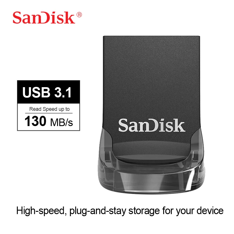 SanDisk Ultra USB 3 1 флэш накопитель CZ430 64 Гб 128 ГБ 256 мини Pen Drive до 130 МБ/с./с