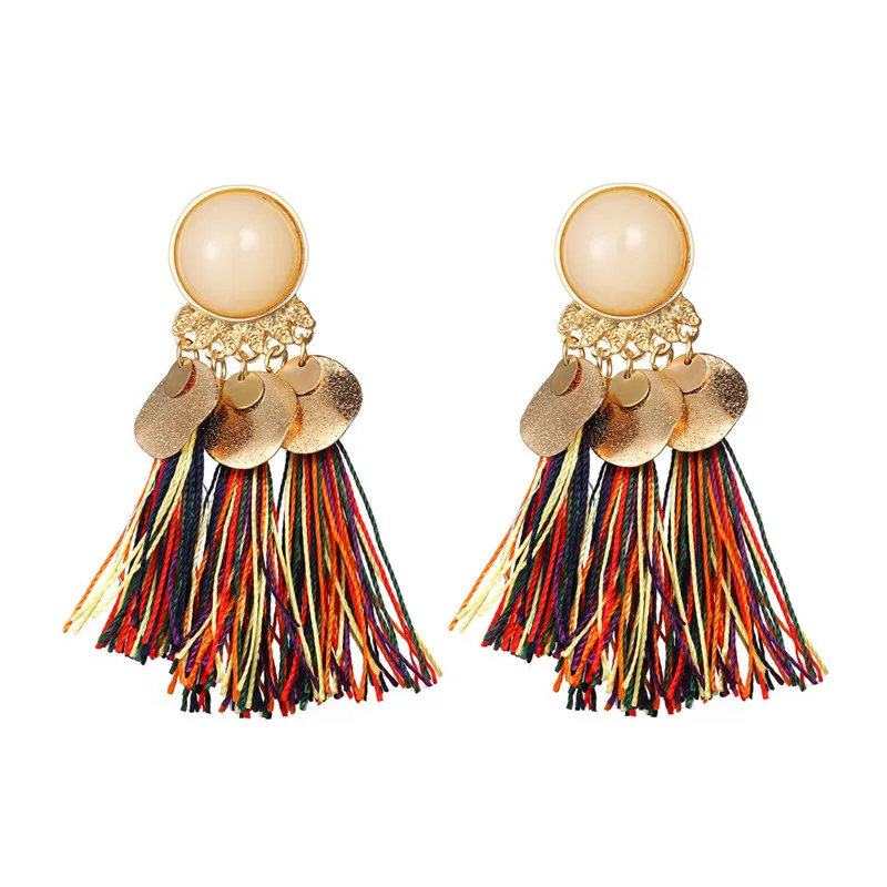 AY Fashion Multicolor Shake Sequin Tassel Earrings for Women Girls Party Vintage Glamour Bohemian Drop Jewelry Gift | Украшения и