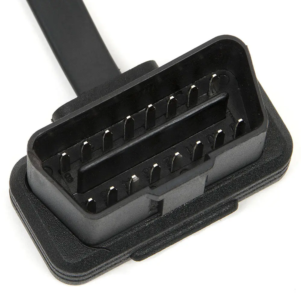 30 см автомобильный плоский тонкий мужской кабель OBD 2 16 Pin OBD2 штекер к женскому