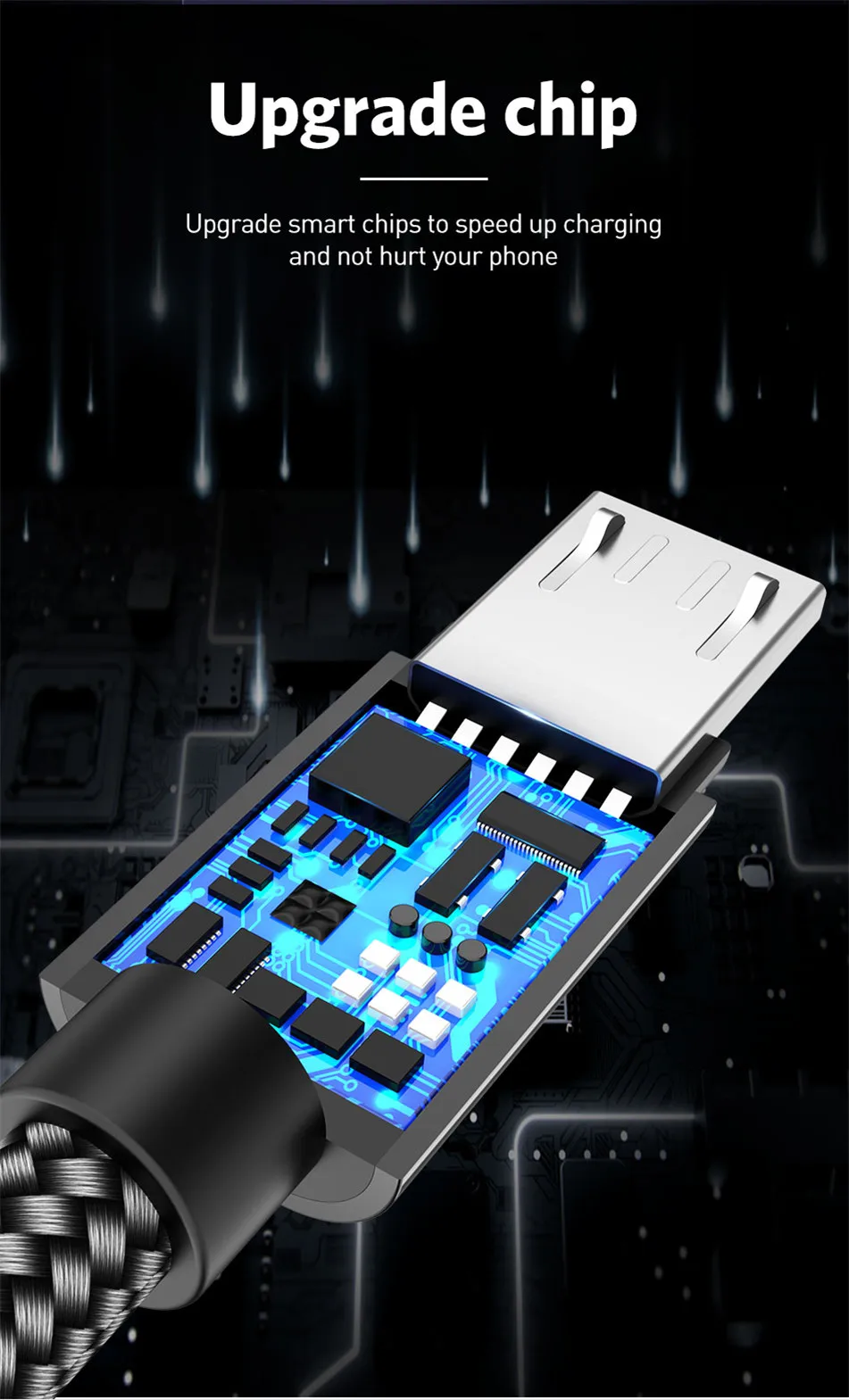 USLION Micro USB кабель 2A Быстрая зарядка USB кабель для передачи данных для samsung huawei Xiaomi LG Andriod Microusb Кабели для зарядки мобильных телефонов
