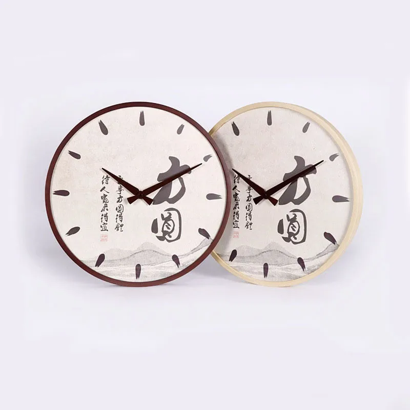 Новые Настенные Часы 40 см деревянные круглые часы для украшения дома бесшумные