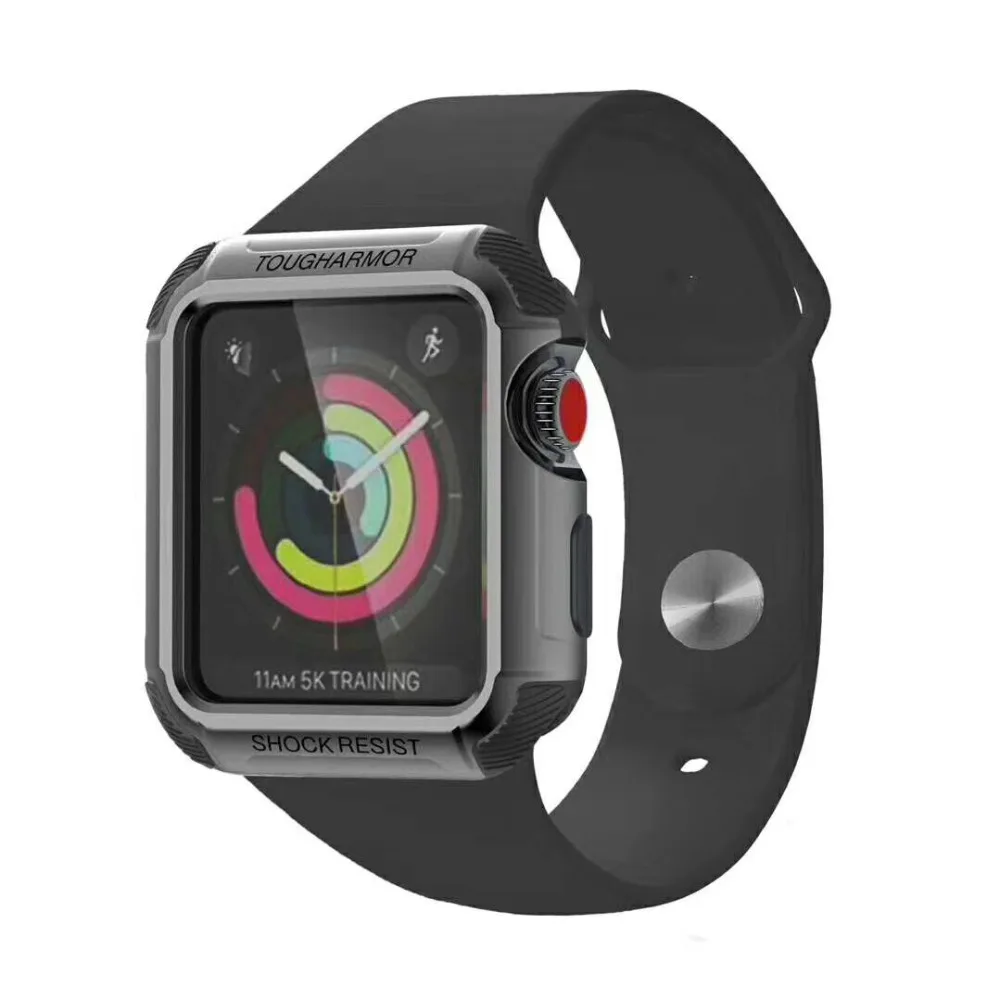 Высококачественная армированный чехол 2 в 1 для Apple Watch 38 мм 42 над чехлом iWatch band Series