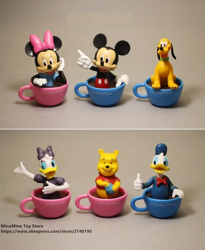 DISNEY Микки Маус Минни кофейная чашка 6 шт./компл. 7 см фигурка осанки коллекция