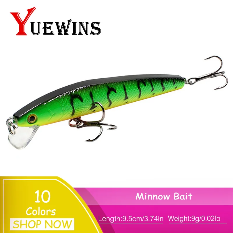 YUEWINS новые рыболовные приманки Minnow приманка искусственная 9 5 см г Crankbait воблеры