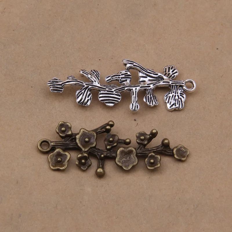 Подвеска для браслета сделай сам бижутерия бронзовые шармы В Виде Цветка Персика