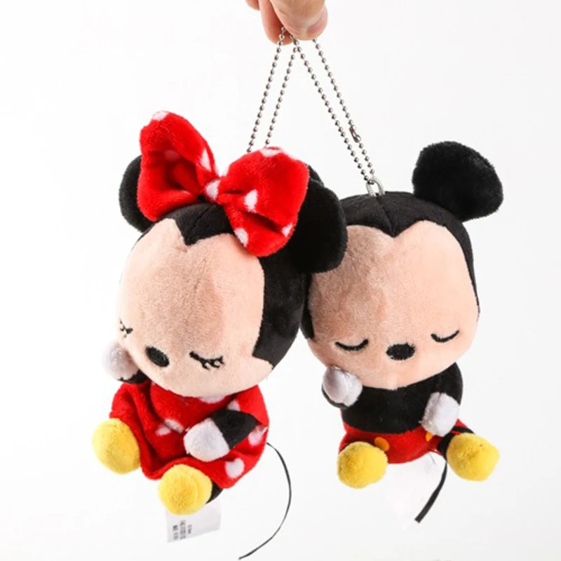 Disney Q версия плюшевые игрушки Микки Маус ручной кукольный сон Микки Минни Винни чехол для телефона детская игрушка кулон подарки на день рождения