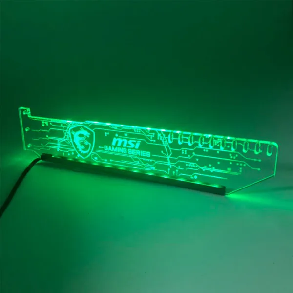 Green(Remark NO.) Кронштейн для видеокарты RGB(12 В)/Aurora(5 В), синхронизация AURA, стоячий светильник, защита от загрязнения, поддержка партнеров, шасси, светодиодный VGA, ASUS - Цвет лезвия: Green(Remark NO.)