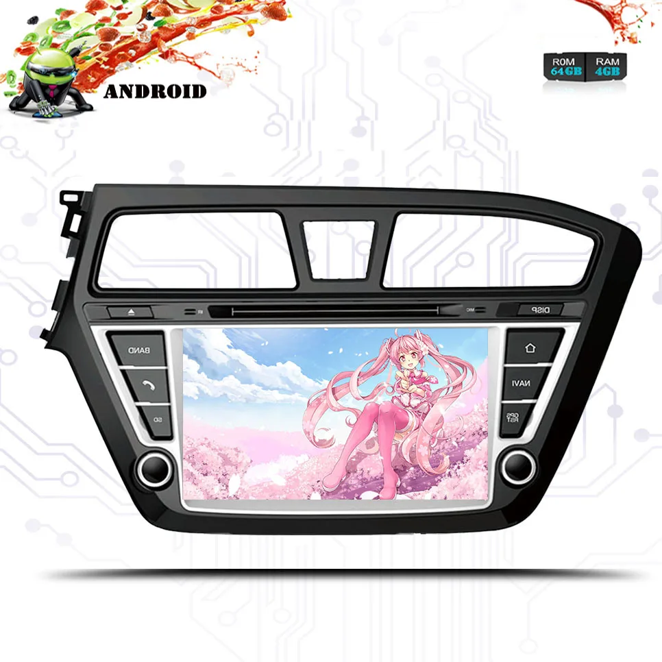 Восьмиядерный 4 + 64G Android 9 0 для HYUNDAI I20 2014 2015 16 2017 автомобильный dvd-плеер GPS Радио CD
