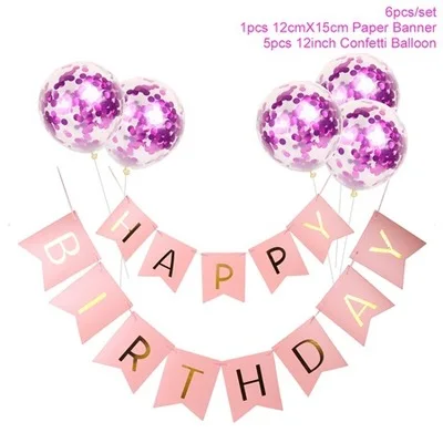 Birthday Set 8 Письмо с днем рождения шары флажки «С Днем Рождения» вечерние украшения шар на день рождения для девочек и мальчиков Детский праздничный костюм товары для вечеринки, дня рожденья - Цвет: Birthday Set 8