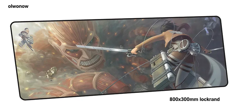 attack on titan mousepad gamer best seller 800x300x3mm gaming mouse pad Popular notebook pc accessories padmouse ergonomic mat - Цвет: design 4