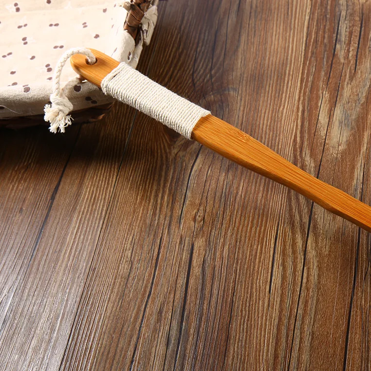 Массажная щетка натуральная длинная деревянная ручка спа для ванны тела