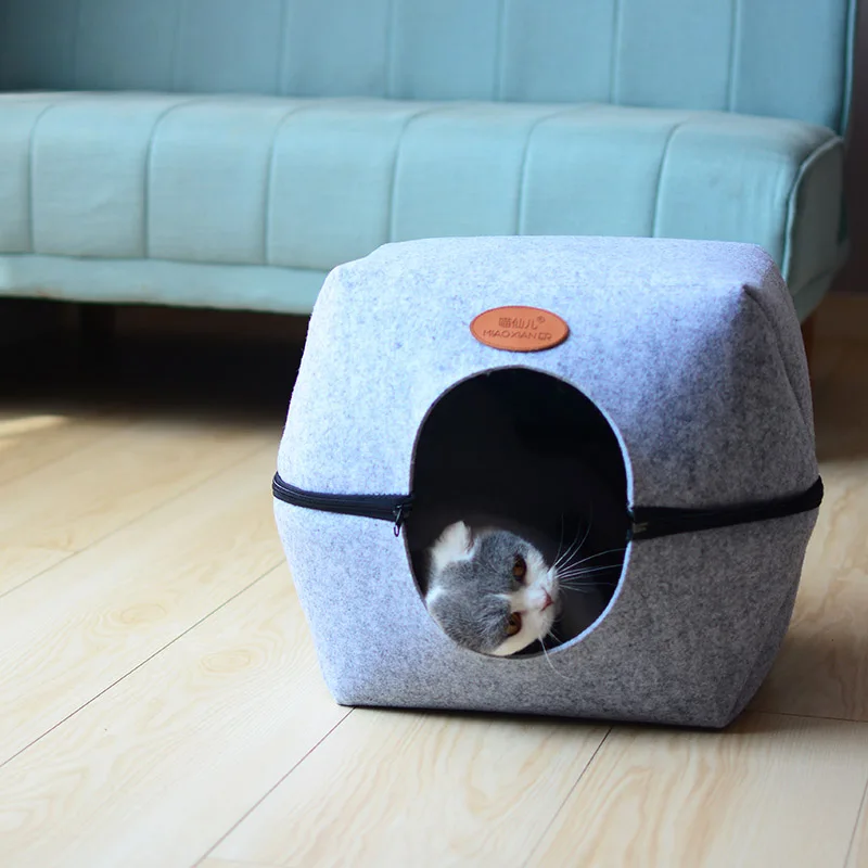 HEYPET кошки пещерная кровать домик для домашних животных спальный мешок на молнии