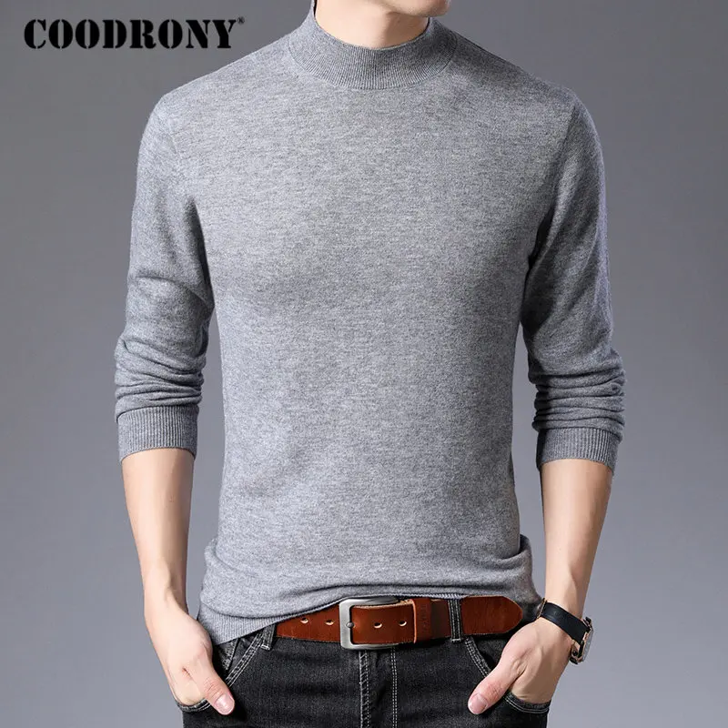 COODRONY Brand Sweater Men Casual Turtleneck Pull Homme Merino Wool Sweaters Autumn Winter Soft Warm Cashmere Pullover Men 93011