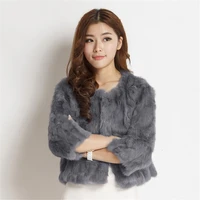ethel anderson womens real rabbit fur coat natural rabbit fur classic o neck fashion slim thin rabbit fur coat