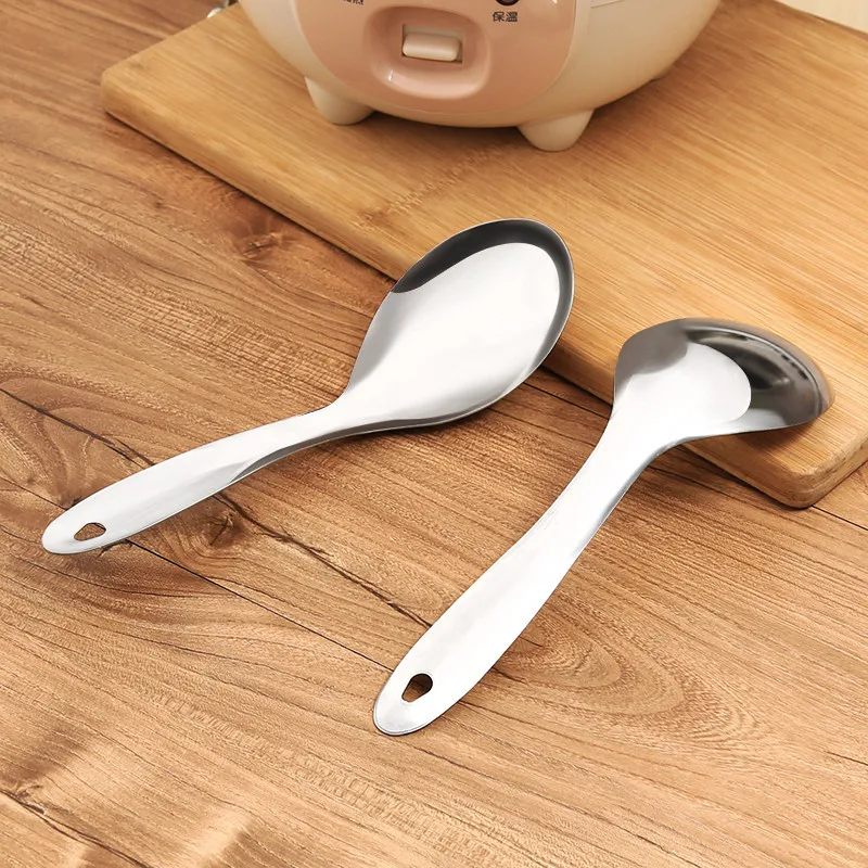 LIESBO рисовый суп из нержавеющей стали кухонные ложки ручной работы совок для супа