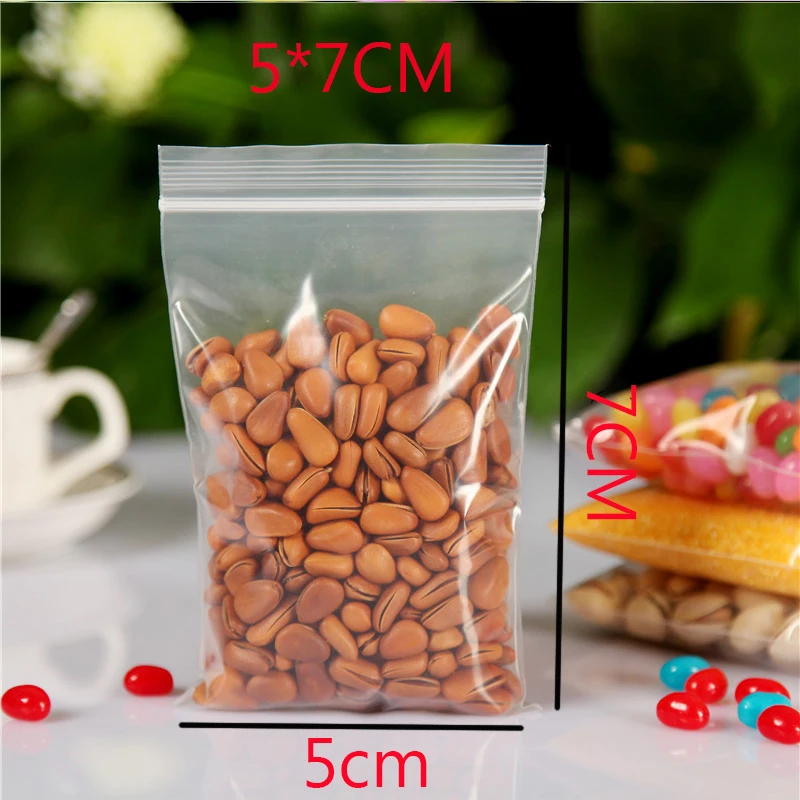 Пластиковый пакет с замком на молнии оптовая продажа 100 шт. 5x7 см Прозрачный ПЭ