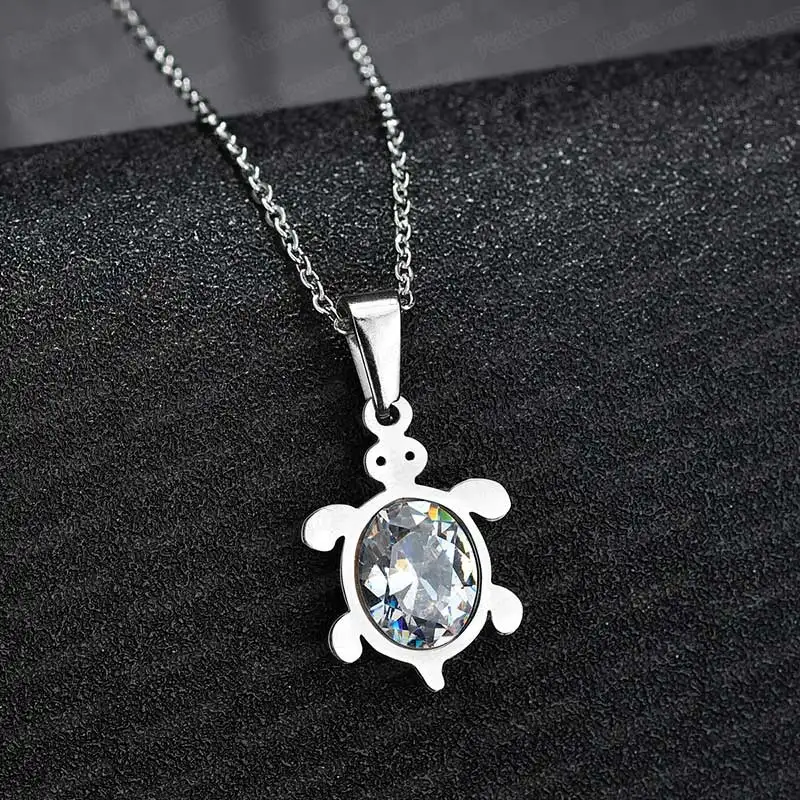 Tortoise Nextvance любовь мультфильм Медведь из нержавеющей стали кулон ожерелье AAA кубический циркон сердце ожерелье s для женщин мужчин Подарочная бижутерия - Окраска металла: Tortoise