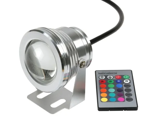 Быстрая доставка 10 Вт подводный IP68 RGB Светодиодный прожектор для сада бассейна + 24