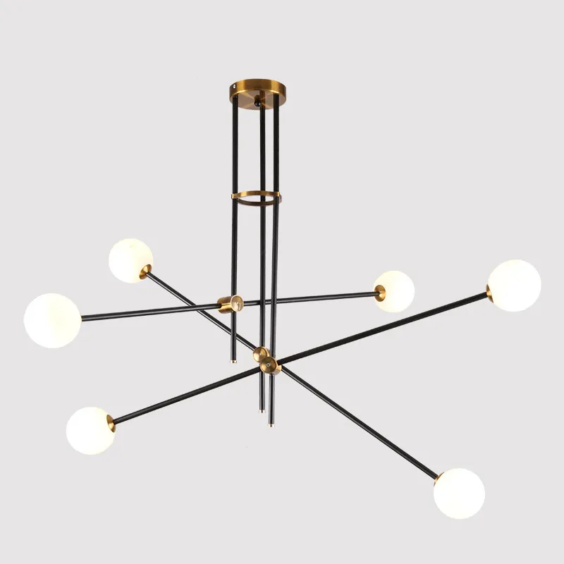 Современный золотой подвесной светильник в форме молекулы стеклянных шаров
