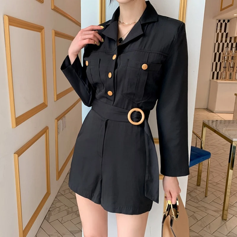 Комбинезон женский с V образным вырезом Элегантный Модный облегающий короткий