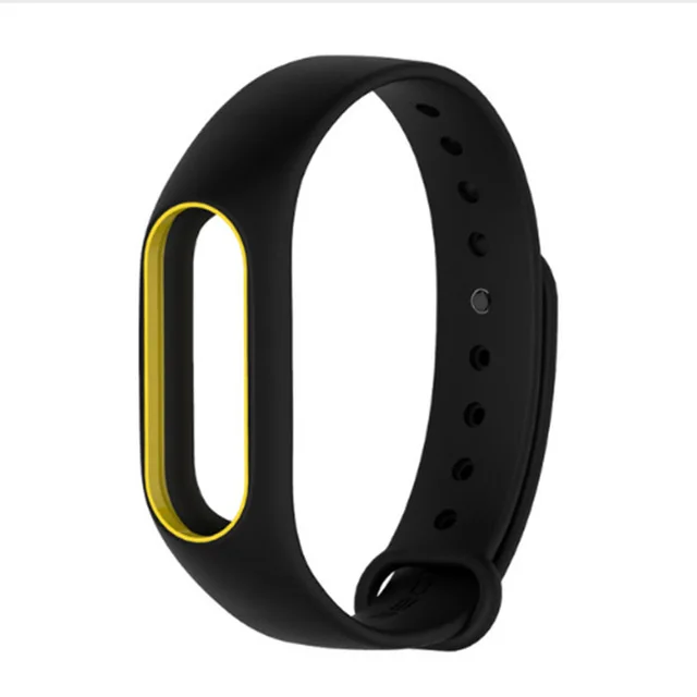 Супер Скидка mi band 2 наручный ремень силиконовый цветной браслет для mi 2 умный Браслет для Xiao mi Band 2 аксессуары - Цвет: black yellow