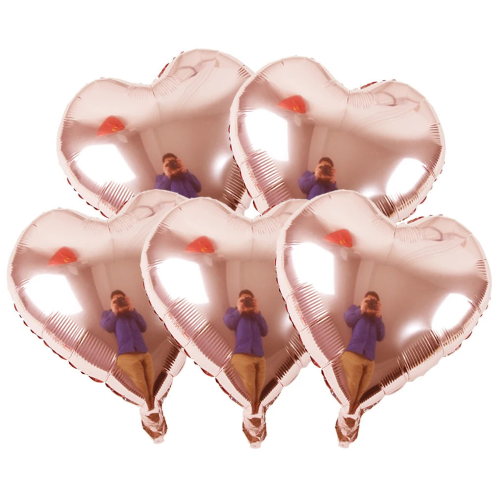 Розовое золото круглый шар сердце букет ко дню рождения конфетти DIY бумажные