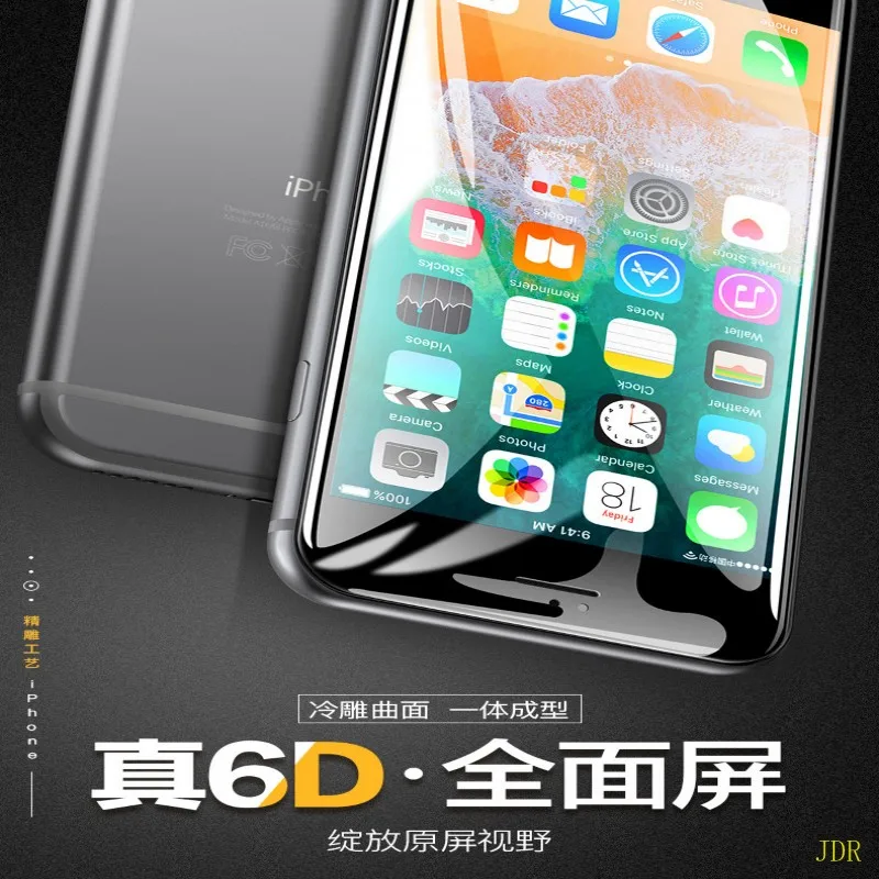 1000 шт. 6D стекла закаленное защитное покрытие превосходное para elI6/I6S i6/7/8 plus/iphone Xs Max пленка из закаленного стекла XR стикер для телефона 6 d холодный камень