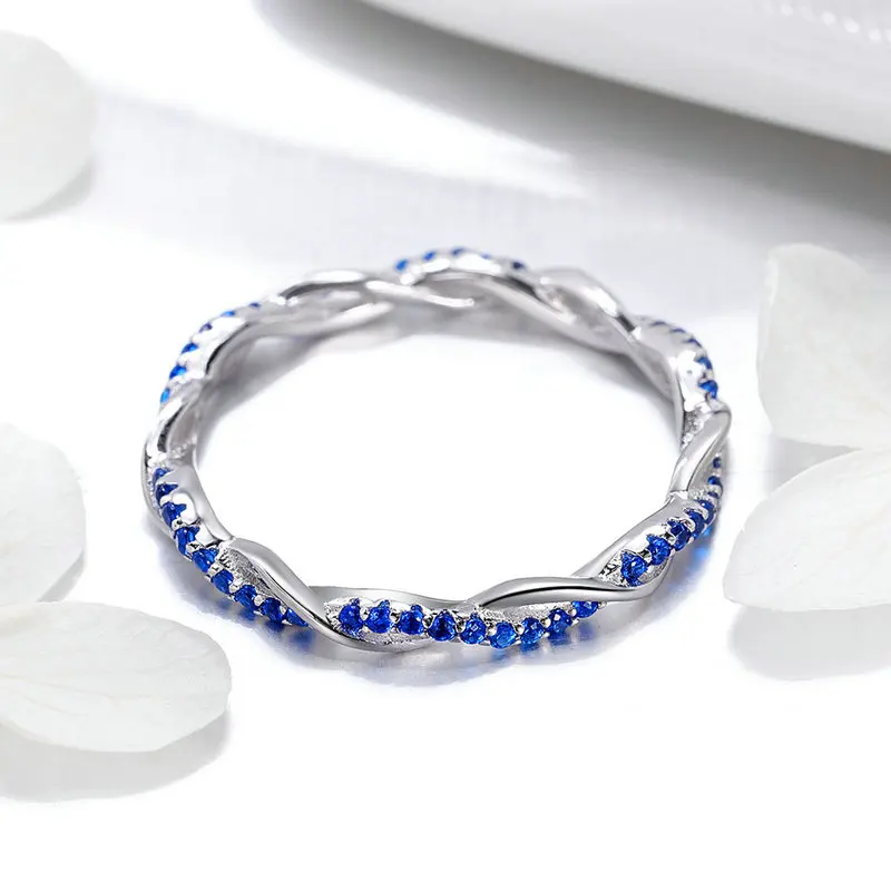 GXR402 Подлинное 925 пробы Серебряное штабелируемое кольцо 8 видов стилей Love Forever Heart кольцо на палец для женщин Женское Обручальное кольцо ювелирные изделия Anel - Цвет основного камня: GXR402