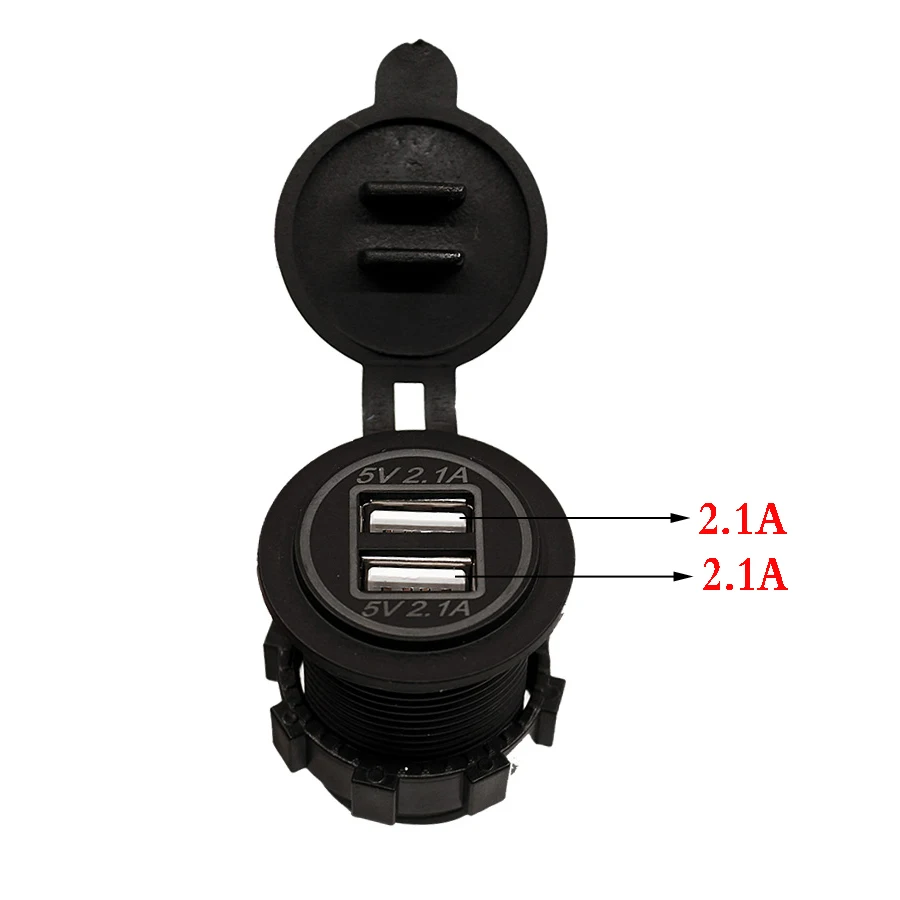 YCCPAUTO устройство для автомобиля с двумя портами USB Зарядное устройство 5V 4.2A 2 Порты и разъёмы Мощность гнездо Зарядное устройство для авто, мотоциклов, грузовиков ATV Лодка 12 V-24 V