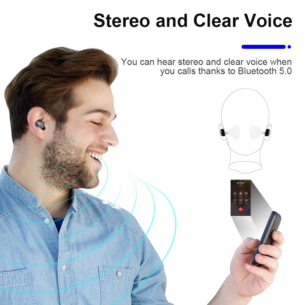Беспроводные стереонаушники DACOM K6H Pro TWS наушники с Bluetooth миниатюрные Невидимые