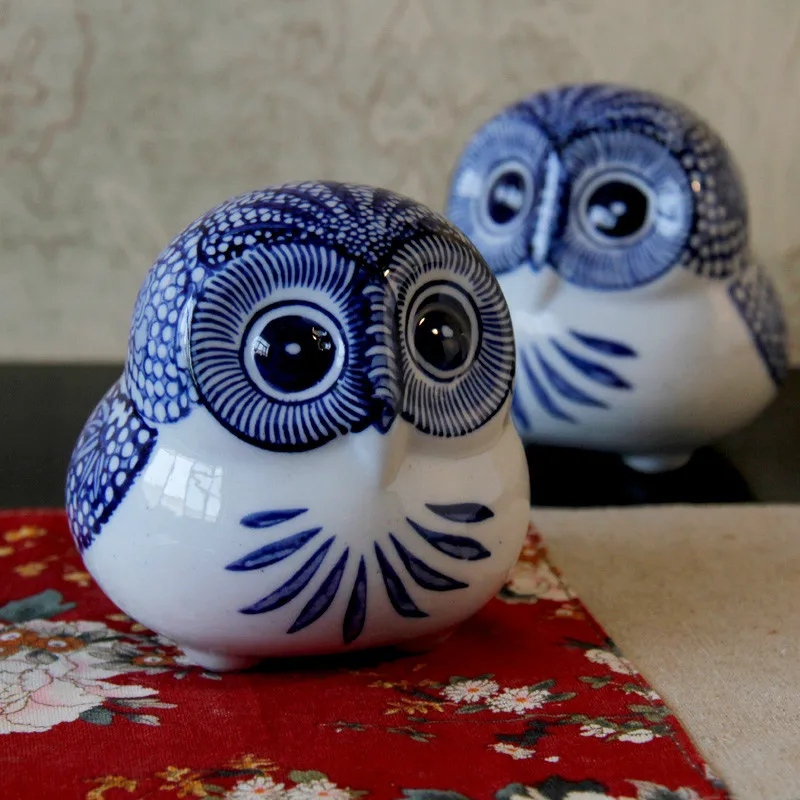 Антиквариат для дома Имитация животных цвет синий и белый фарфоровое украшение |