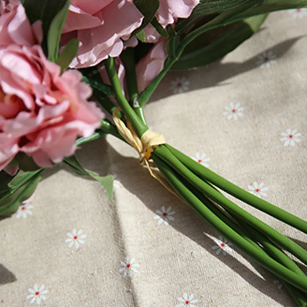 5 голов/букет Шелковый Искусственные цветы Пион гортензии Свадебный букет латекс