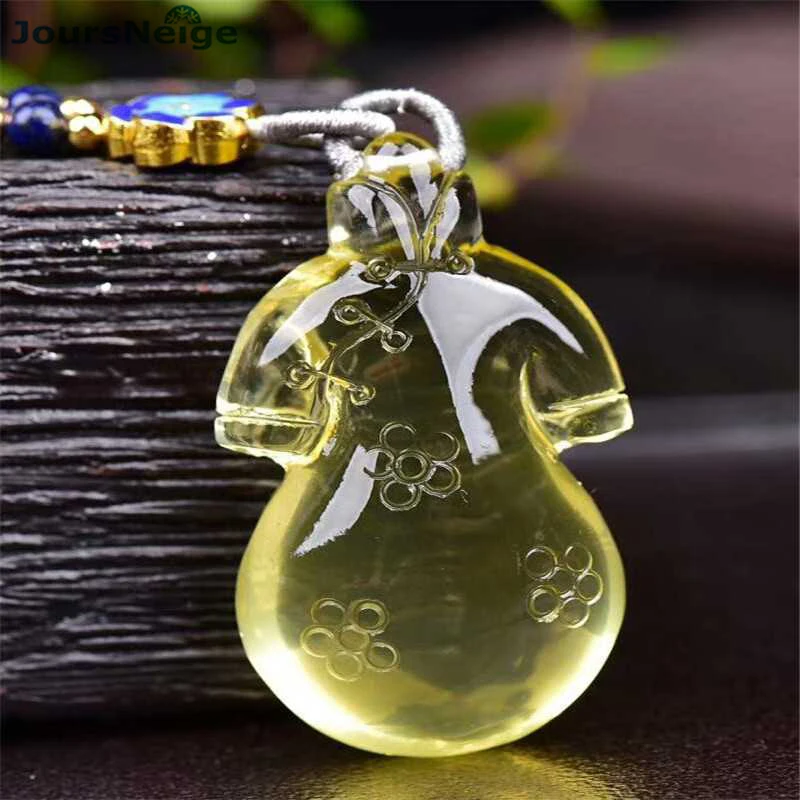 

Женское винтажное Чонсам JoursNeige, желтое ожерелье с подвеской из натурального кристалла