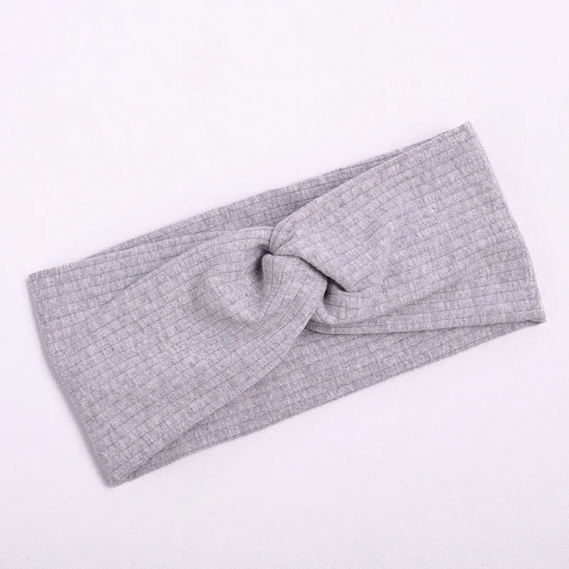 style 3 grey Женская повязка на голову, сплошной цвет, широкий тюрбан, твист, вязаная, хлопок, повязка на голову, спиральная, двойная, для девушек, макияж, Эластичные аксессуары, ленты для волос - Цвет: style 3 grey