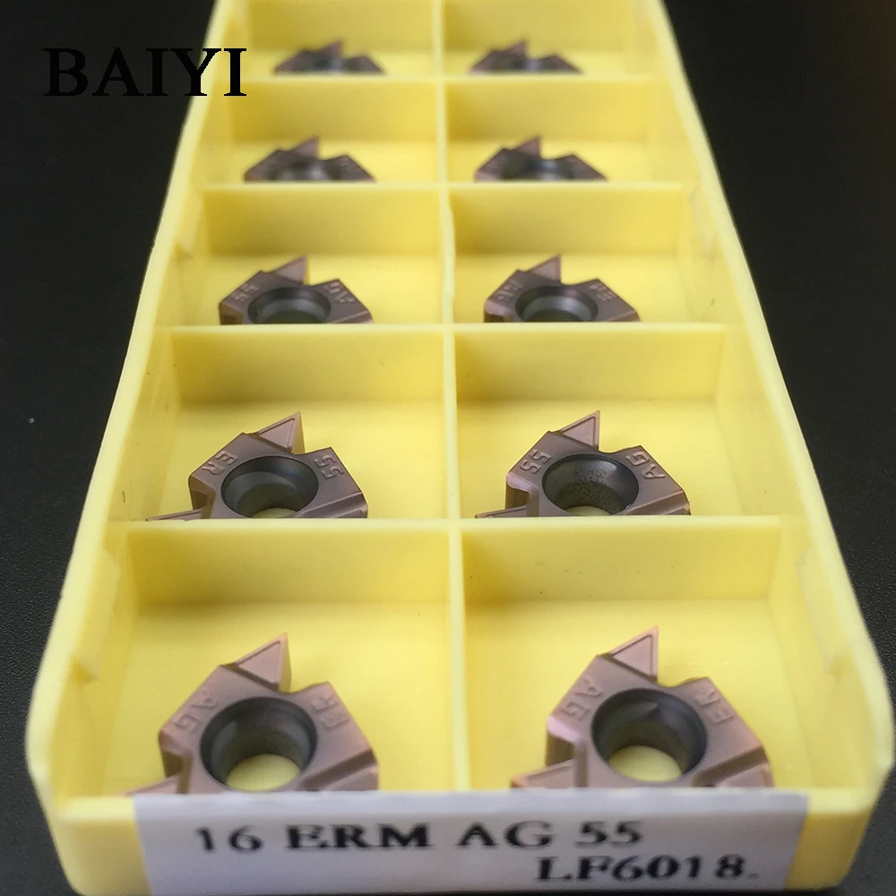 

10pcs 16ERM AG55 LF6018 Deskar Carbide Threaded Inserts Blade for Thread Tool For processing stainless steel