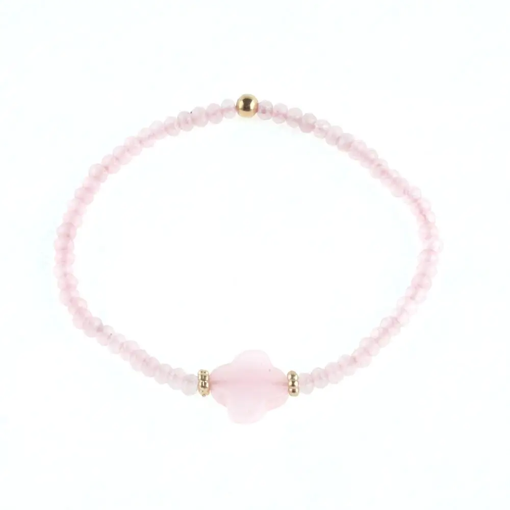 NeeFu WoFu хрустальные бусины браслет натуральный pulseira Mulher Pulsera de piedra Mujer de Bohemia эластичный браслет серебряные ювелирные изделия - Окраска металла: pink